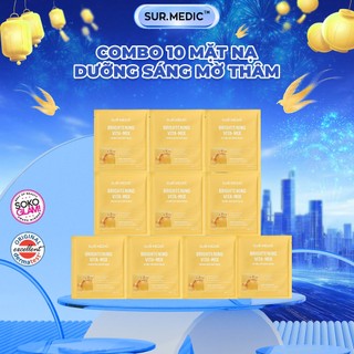  Phiên Bản Nâng Cấp - COMBO 10 Mặt Nạ Dưỡng Trắng Mờ Thâm SUR.MEDIC+ DERMA INFUSION MASK BRIGHTENING VITA-MIX 28g 