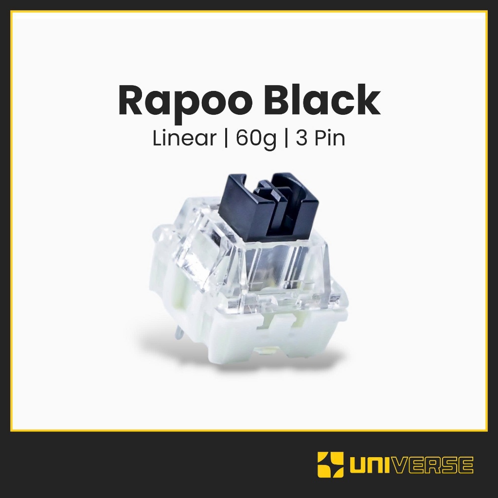 10 Switch Rapoo Black Stem Box Switch Linear 3 Pin 60g POM Black Switch Công Tắc Bàn Phím Cơ Univers