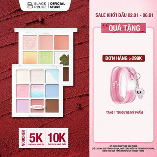  Bảng Phấn Mắt 9 Ô Màu Có Highlight Black Rouge Colordation Mood Palette - Weather Zip 