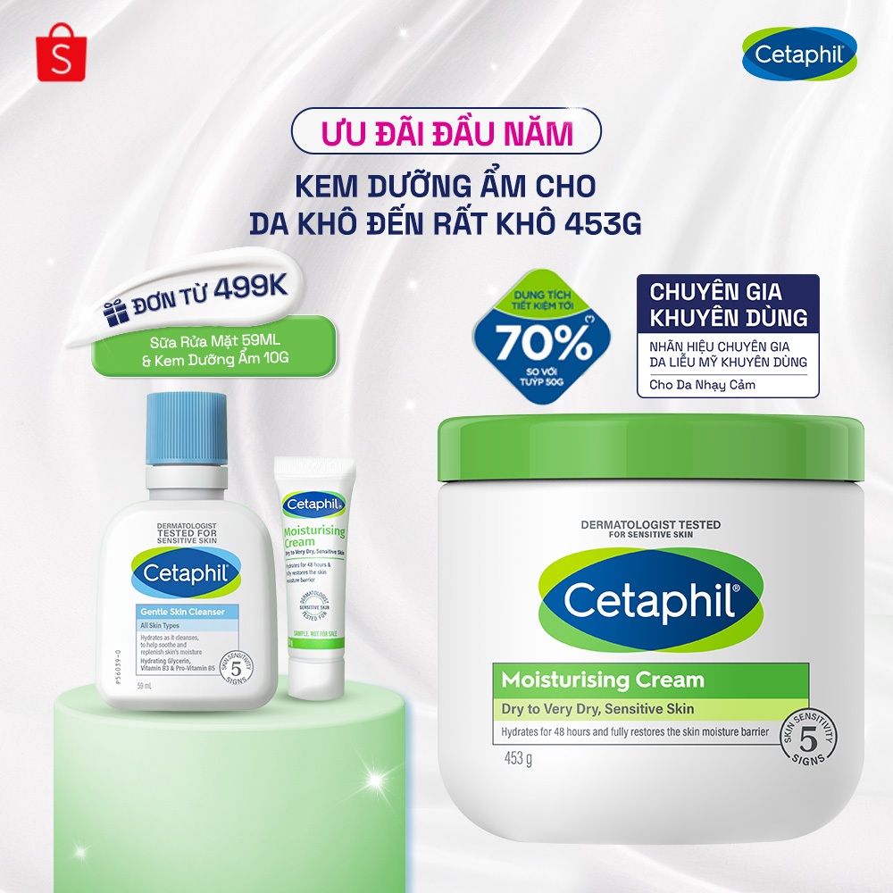  Kem dưỡng ẩm cho da nhạy cảm Cetaphil Moisturizing Cream 453g 