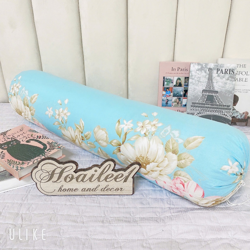 Ruột gối ôm bông gòn tinh khiết Hình Hoa trà to Kích thước 35x100cm