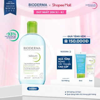  Dung dịch làm sạch và tẩy trang công nghệ Micellar cho da hỗn hợp da dầu và da mụn Bioderma Sebium H2O - 500ml 
