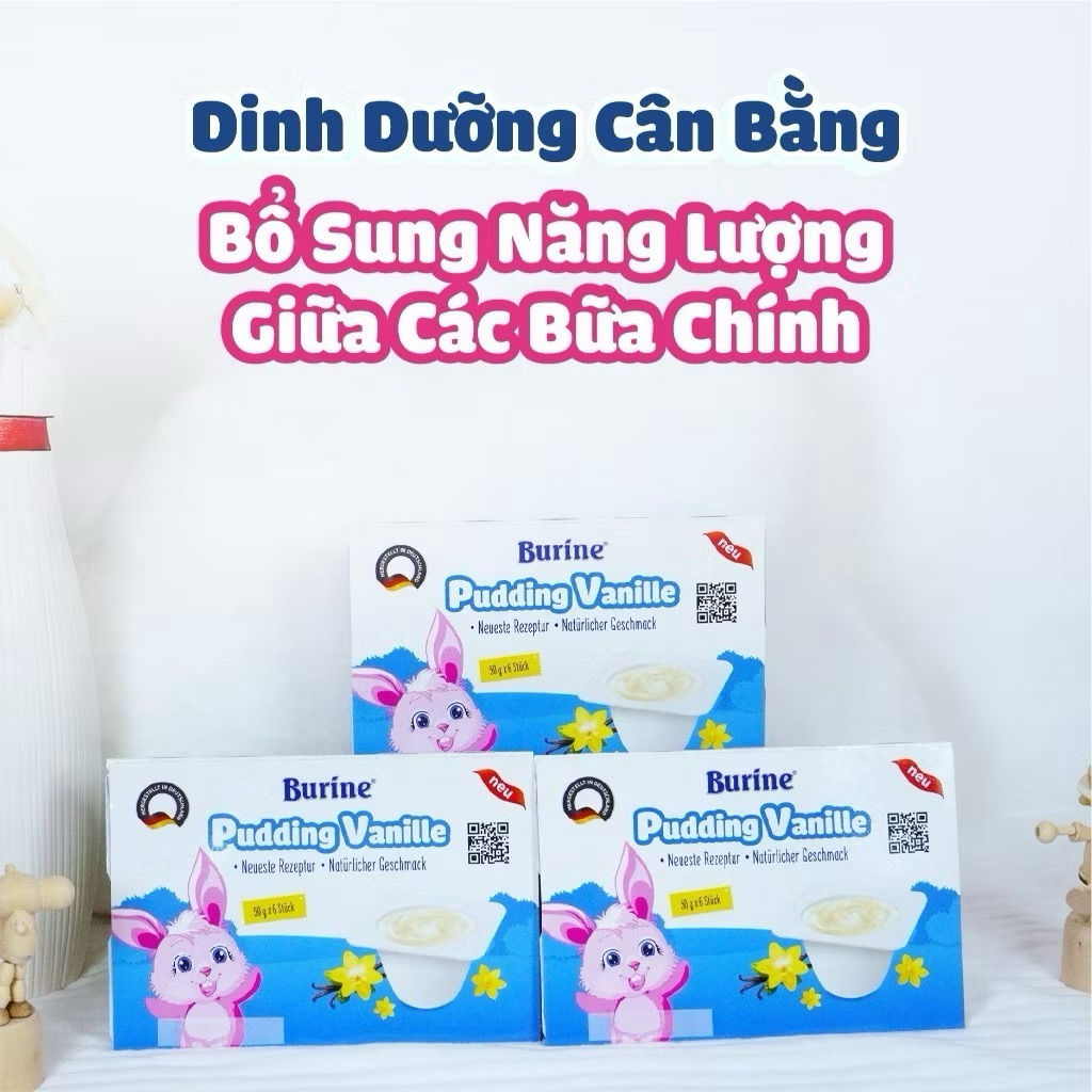 Date mới 16/9/2026 [Burine Đức] Pudding Vani Cho Bé – Bổ Sung Năng Lượng Giữa Các Bữa – Mềm Mịn, Thơm Ngon, Dễ Ăn