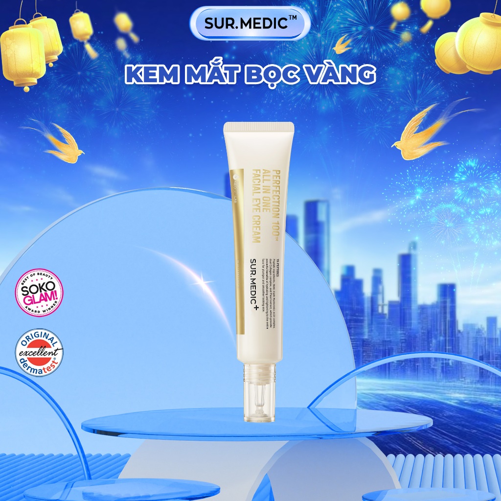 KOL x Sur.medic - Kem Mắt Bọc Vàng Cải Thiện 4 Vấn đề Vùng Da Mắt SUR.MEDIC+ 35ml