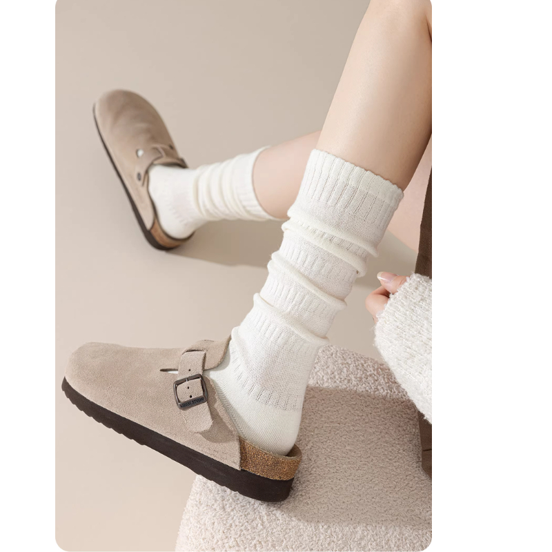 Tất vớ nữ dài dưới gối đi xỏ bốt phong cách JK phù hợp 4 mùa E92 | BigBuy360 - bigbuy360.vn