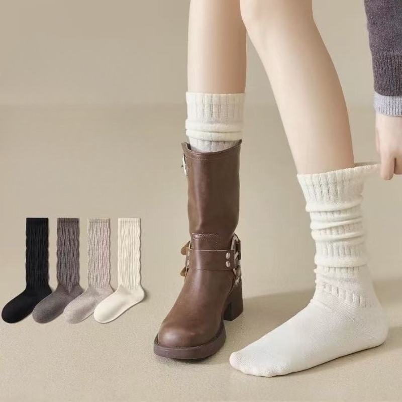 Tất vớ nữ dài dưới gối đi xỏ bốt phong cách JK phù hợp 4 mùa E92