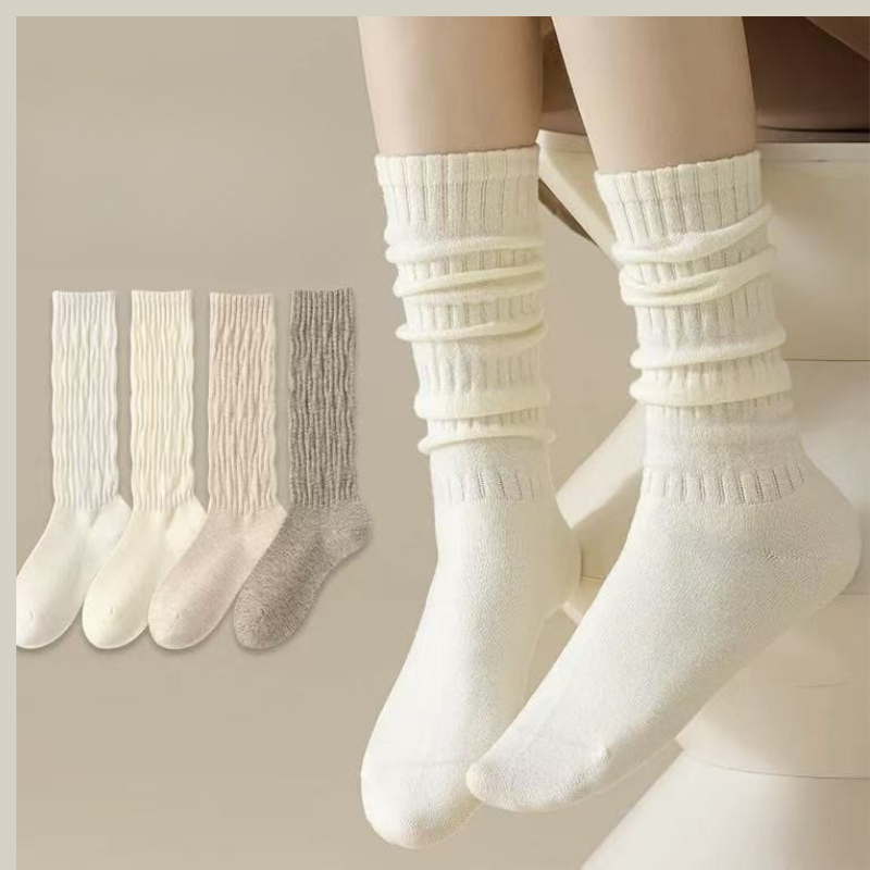 Tất vớ nữ dài dưới gối đi xỏ bốt phong cách JK phù hợp 4 mùa E92 | BigBuy360 - bigbuy360.vn