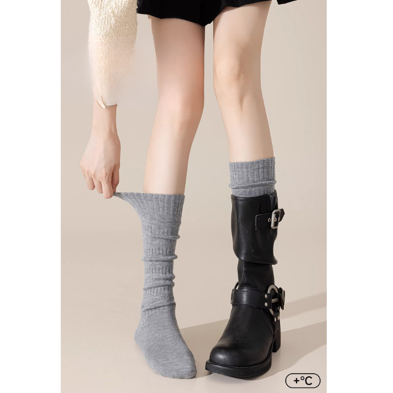 Tất vớ nữ dài dưới gối đi xỏ bốt phong cách JK phù hợp 4 mùa E92 | BigBuy360 - bigbuy360.vn