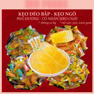   COMBO 1KG SIÊU RẺ  Kẹo dẻo bắp ngô sắc màu phủ đường - có nhân siro chảy 