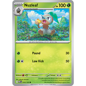 [Pokemon TCG] Thẻ Nuzleaf - MEG 014/132 (Mega Evolution)
