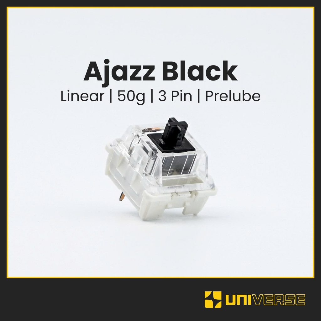 10 Switch Ajazz Black Switch 3 Pin Switch Linear 50g Công Tắc Bàn Phím Cơ Universe