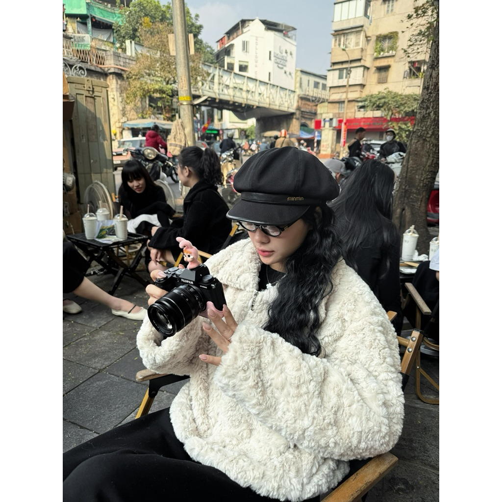 𝟏𝟒𝐚𝐦.𝐬𝐭𝐮𝐝𝐢𝐨 | Áo Khoác Phao Lông Cừu Teddy Nữ Form Rộng Áo Khoác Lông Mềm Phong Cách Hàn Quốc