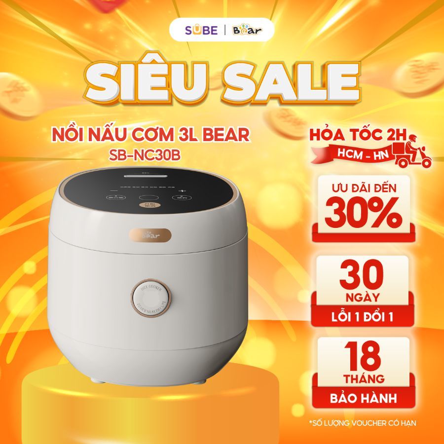 Nồi cơm điện Bear 3L SB-NC30B- Bear Gia Dụng