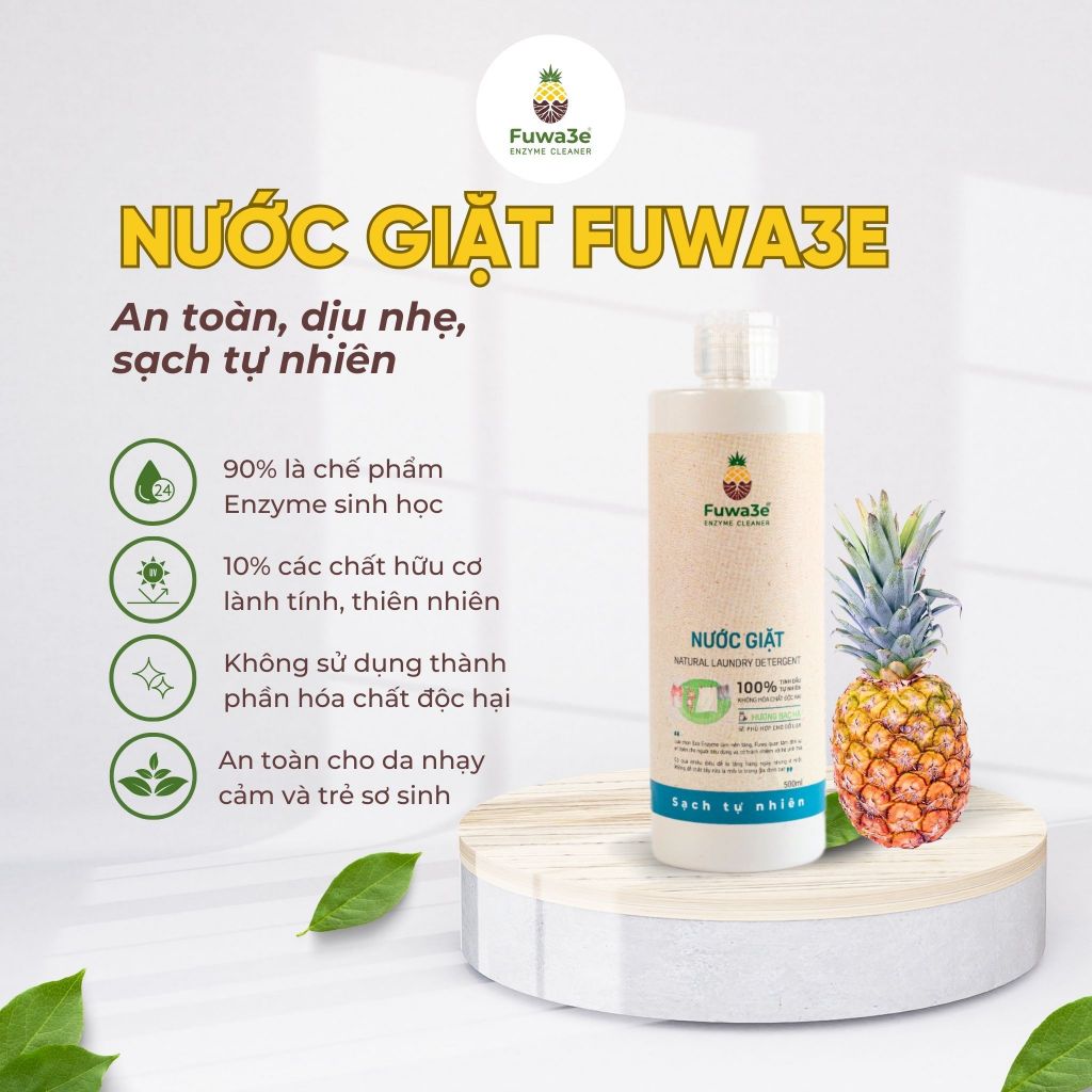 Fuwa3e Laundry Liquid (Orange Scent)and (Mint fragrance) 500ML/Nước giặt FUWA3E tinh dầu cam và tinh