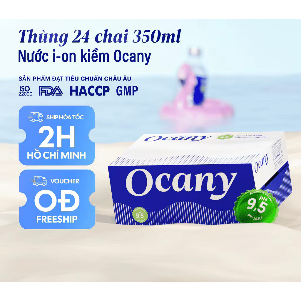 thùng 24 chai nước suối ion kiềm Ocany 350ml