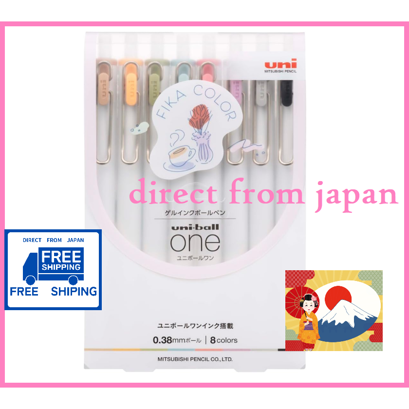 [Ships Direct from Japan] Mitsubishi Pencil Gel Ballpoint Pen Uni-ball One 0.38 Fika Color 8-Color S