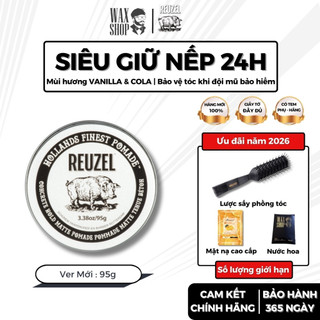  Sáp vuốt tóc nam Reuzel Bạc Concrete Hold Matte Pomade chính hãng gel wax giữ nếp tóc - Waxshop 