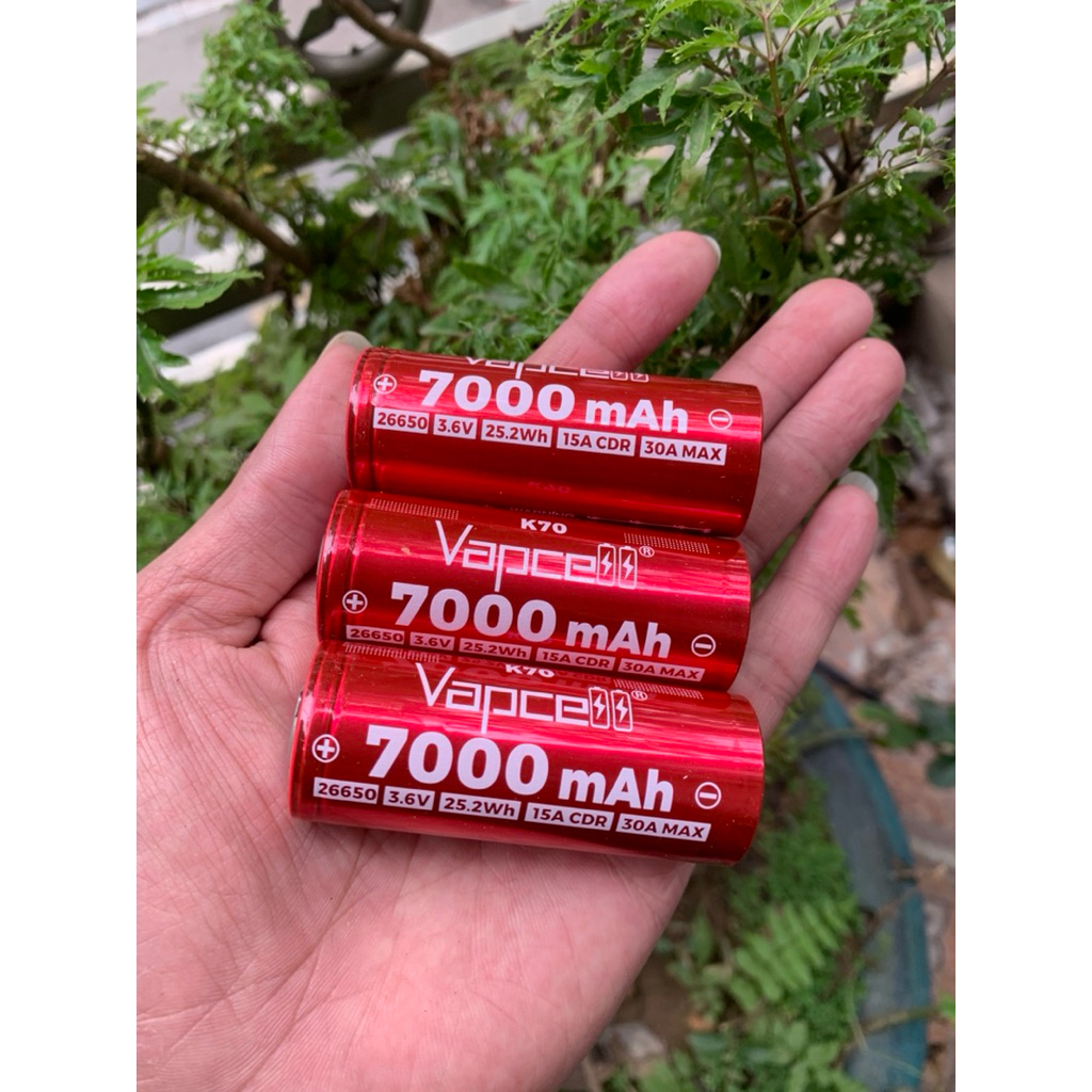 Pin 26650 Vapcell K70 , dung lượng 7000mah siêu cao  giành cho đèn pin , thiết bị điện tử sử dụng pi