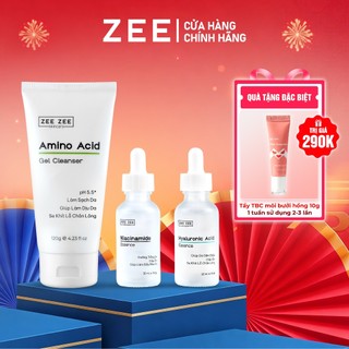  Bộ sản phẩm sạch sâu dưỡng sáng trẻ hóa phục hồi da Amino Acid Niacinamide Hyaluronic Acid | ZEE ZEE skincare 