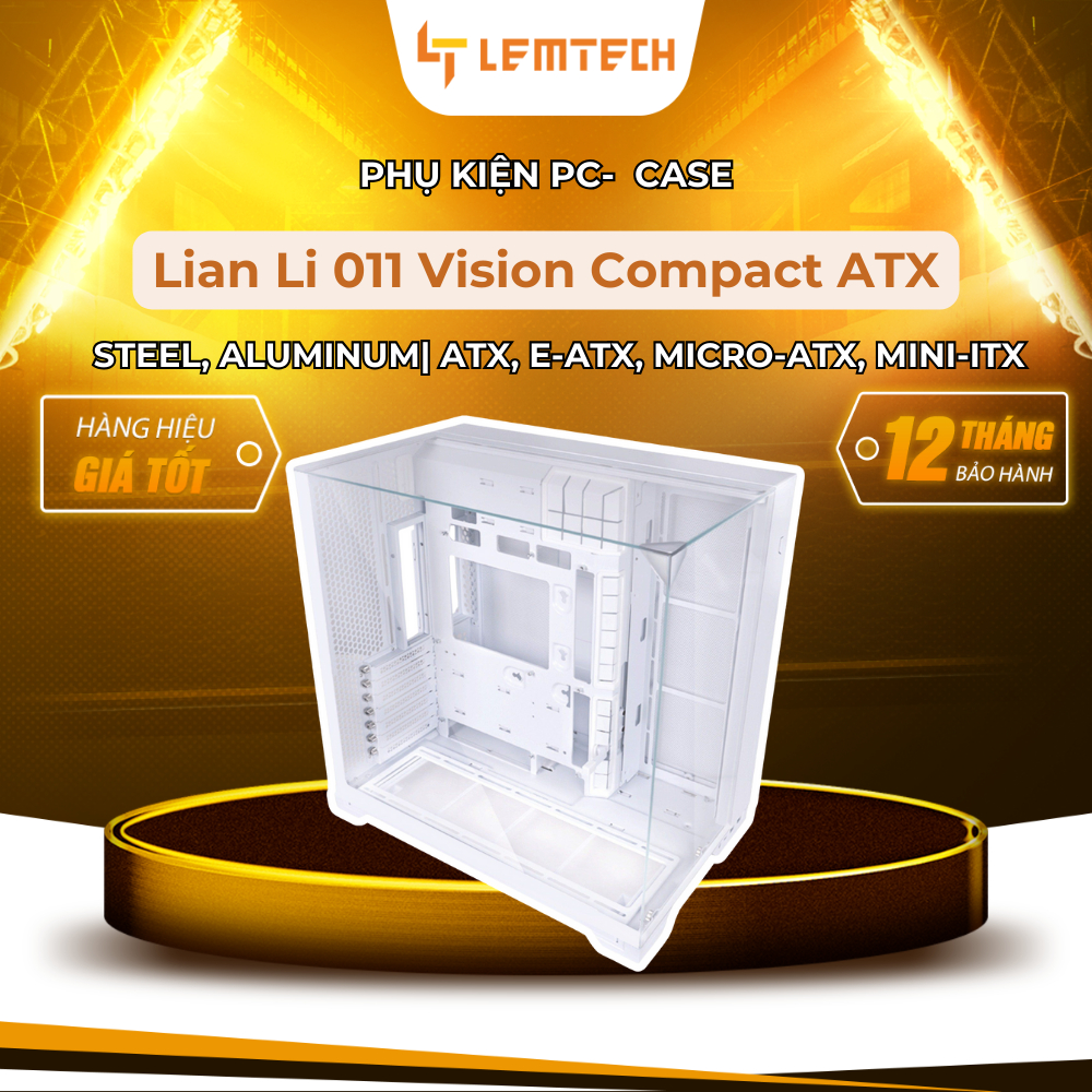 Case Máy Tính Lian Li O11 Vision Compact – Vỏ Case ATX Cao Cấp Với Kính 3 Mặt "Seamless"