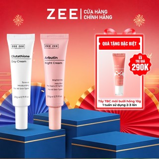  Combo Kem dưỡng sáng da ban ngày Glutathione 20g và ban đêm Arbutin 20g hỗ trợ mờ thâm dưỡng sáng da - ZEE ZEE Skincare 