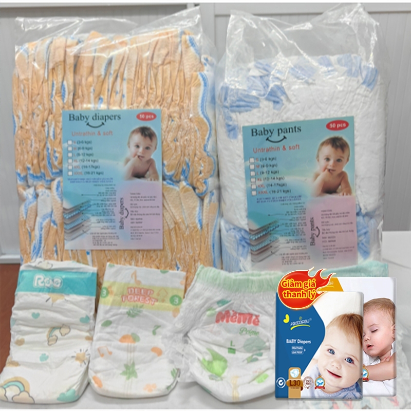 [HCM] Combo 50-100 Miếng Tã, Bỉm Baby Pants A Quần/Dán TrầnFREESHIPXuất  AIKERRSU Tã dùng một lần cho bé! Bỉm quần！