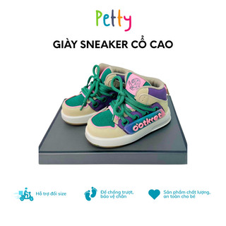 Giày Cổ Cao, Giày Sneaker Bé Trai Bé Gái Đế Cao Su Chống Trơn Trượt Da PU Cao Cấp - PETTY Kids Store [3378]