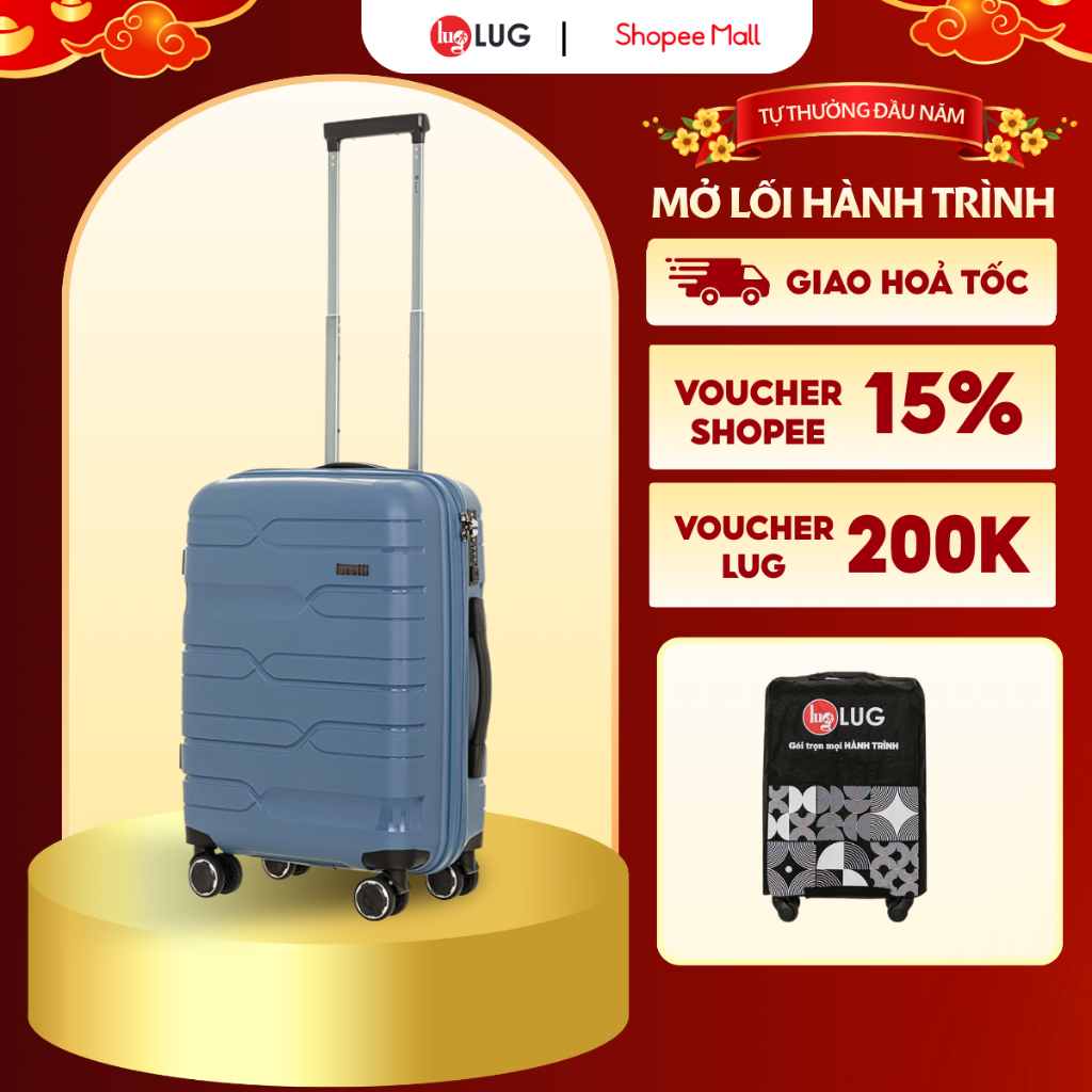  Vali Du Lịch LUG Lusetti LS802 Size 20  Size Xách Tay  Size 24  Size Ký Gửi : Nhựa PP Chống Bể vỡ Khóa Số TSA 