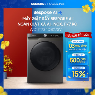  Máy giặt sấy Samsung AI giặt 11kg - sấy 7kg WD11T734DBX SV 