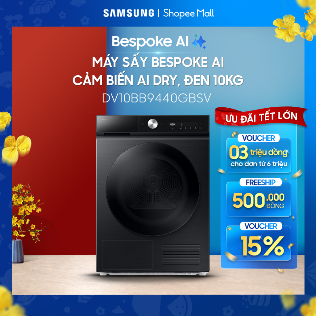 Máy sấy bơm nhiệt Samsung 10kg DV10BB9440GBSV