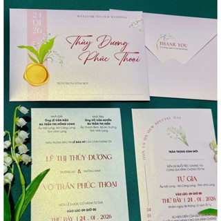 Thiệp cưới giấy ánh kim cao cấp sang trọng