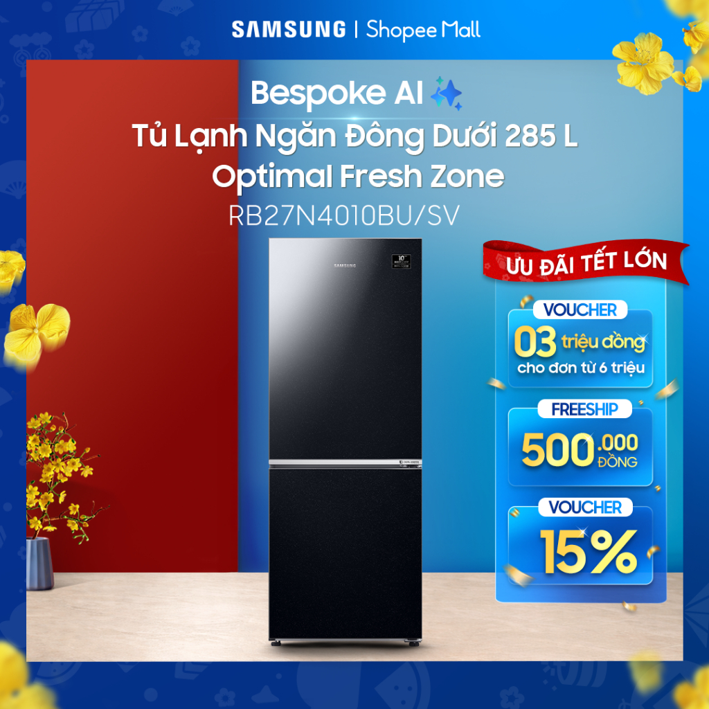Tủ Lạnh hai cửa Samsung Inverter 280 Lít RB27N4010BU