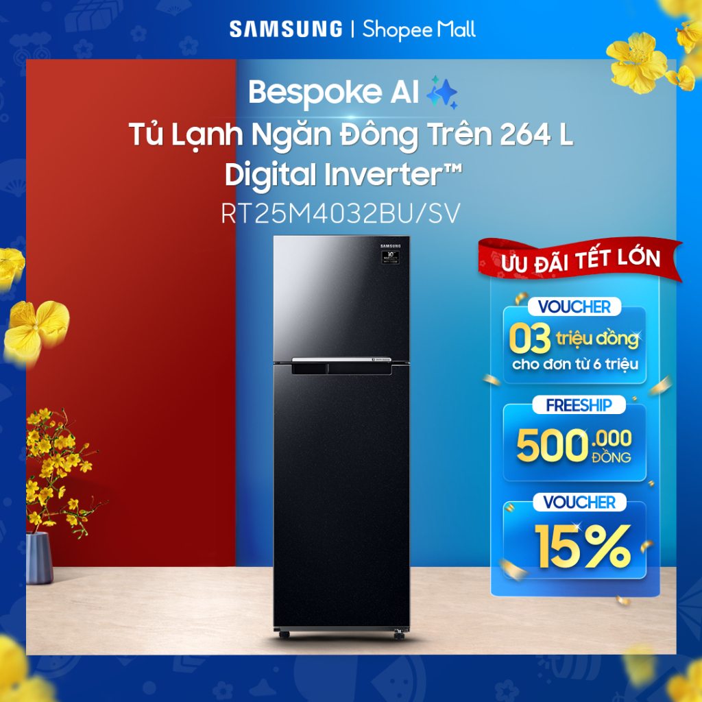 Tủ lạnh Samsung hai cửa Digital Inverter 256L (RT25M4032BU)