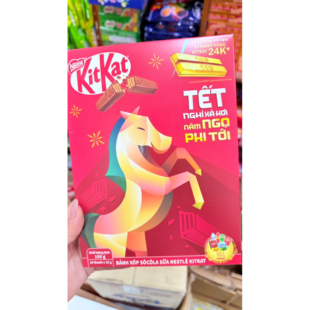 (GIÁ SỈ) Bánh Xốp Nestle Kitkat Phủ Socola/Trà Xanh Hộp 136g/204g KitKat Tết 2025 sỉ đồ ăn vặt