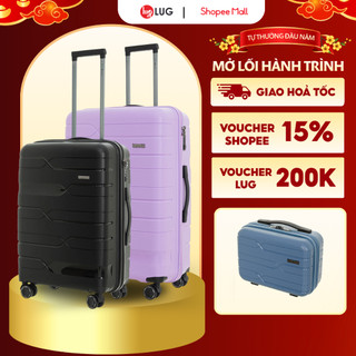  Combo 2 Vali Du Lịch LUG Lusetti LS802 S20 S24 S28 Nhựa PP Chống Bể Khóa Số TSA 