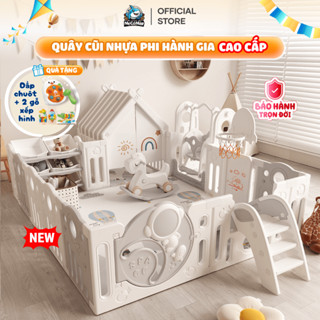 Quây Cũi Nhựa Phi Hành Gia Mới 2026, Quây Cũi Cao Cấp Full Set Tặng Kèm 100 Bóng + Thảm + Set Bóng Rổ Bảo Hành Trọn Đời