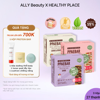  Combo 3 hộp protein bar PPAEBAR mix vị: Socola đen Socola trắng Cookie & Cream 360gx3 