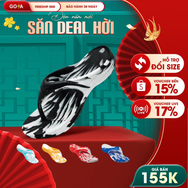 Dép thể thao chạy bộ nam nữ Goya Flip GF23 màu loang phiên bản đặc biệt