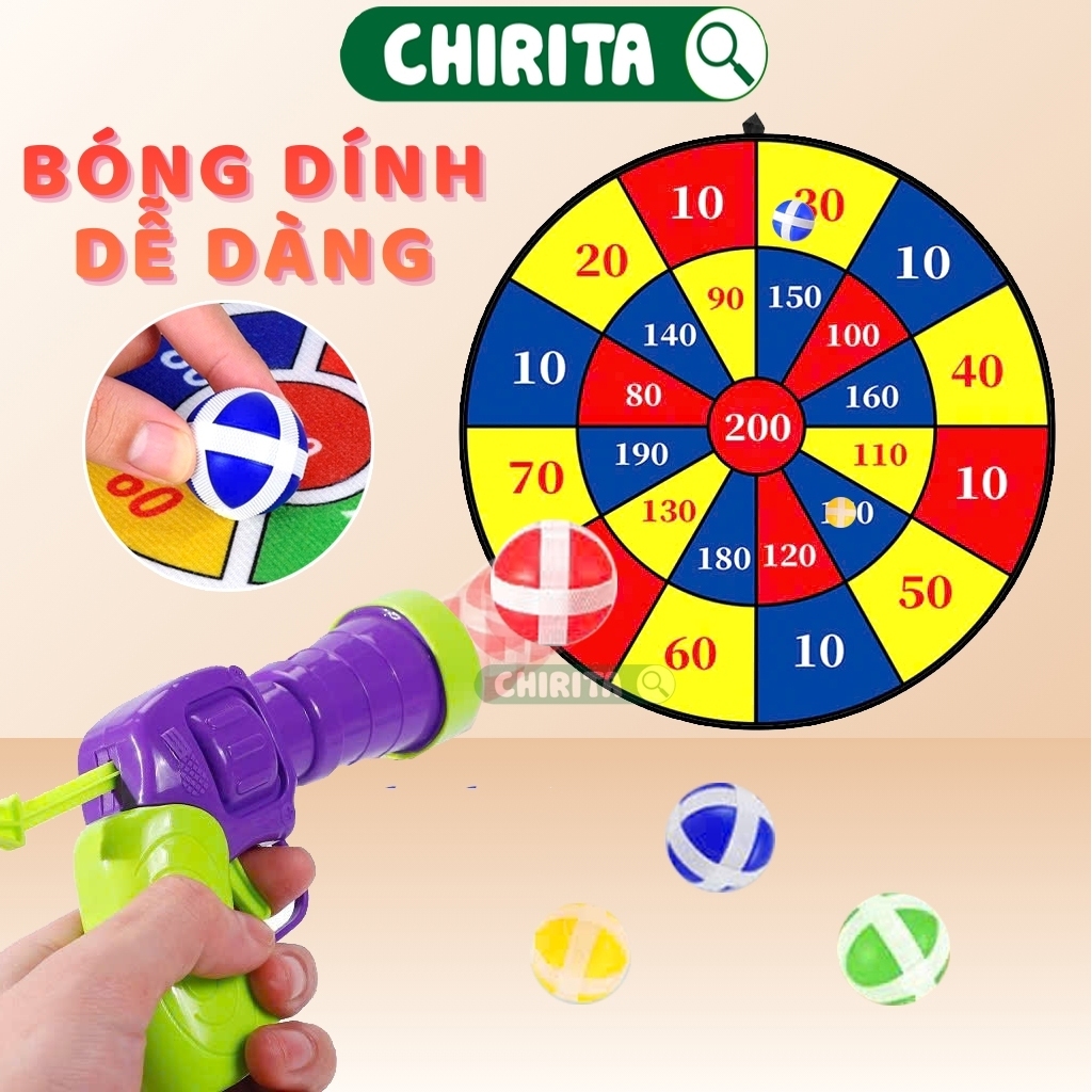 Đồ Chơi Ném Bóng Dính Bảng Phi Tiêu - Đồ Chơi Bóng Dính Luyện Tính Tập Trung Cho Bé Chirita
