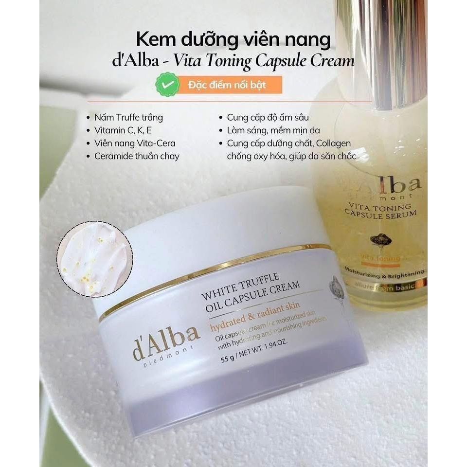 Serum và kem dưỡng D'alba Vita Toning Capsule