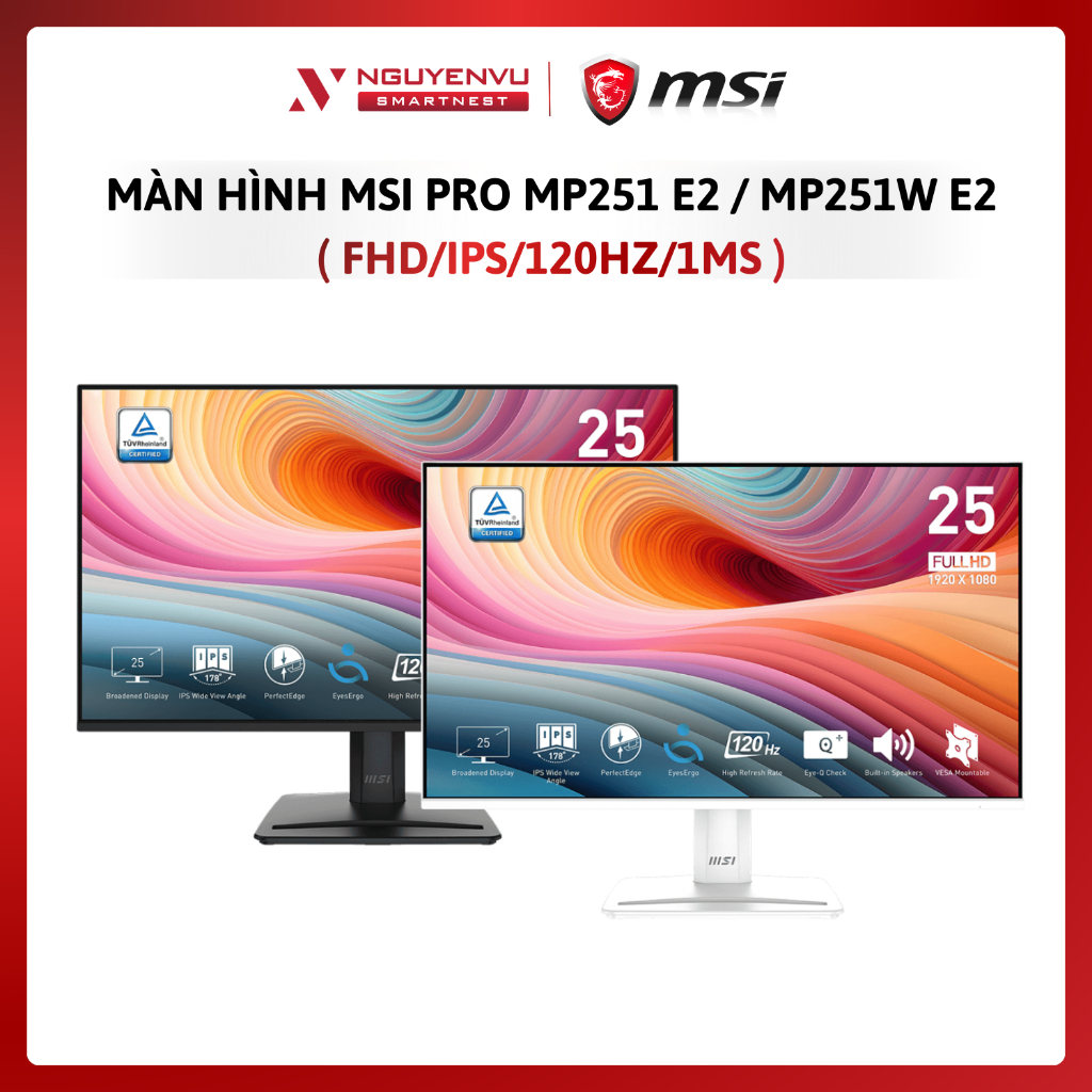 [CHÍNH HÃNG] Màn Hình MSI PRO MP251 E2 / MP251W E2 24.5 inch ( FHD/IPS/120Hz/1ms ) - BẢO HÀNH 2 NĂM