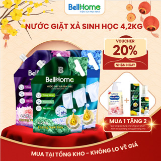  Mua 1 Tặng 2 Nước giặt xả Công nghệ sinh học BellHome 4,2kg- Sạch vết bẩn Thơm lâu Mềm sợi vải 
