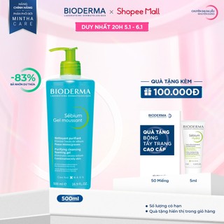  Gel rửa mặt tạo bọt không chứa xà phòng Bioderma Sebium Gel Moussant - 500ml 