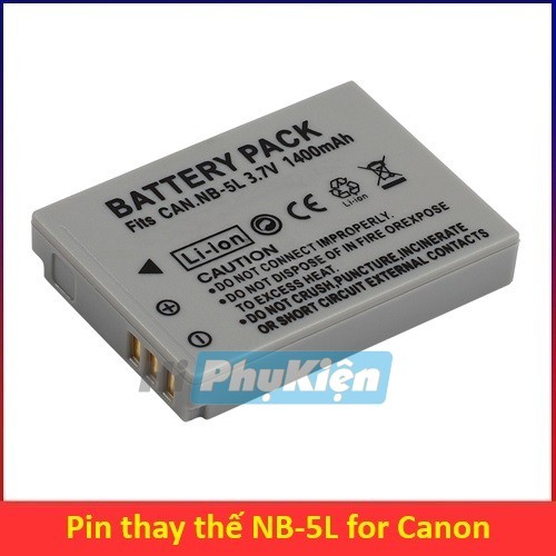 Pin thay thế NB-5L 1400mah dùng cho máy ảnh Canon PowerShot S100 SX210 SX230 SD800 SD890 970 IS 980 