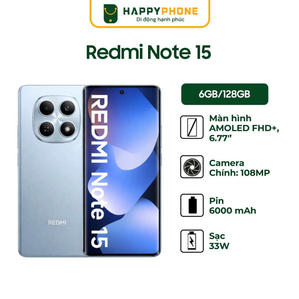 Điện Thoại Xiaomi Redmi Note 15 (6GB/128GB) - Hàng Chính Hãng
