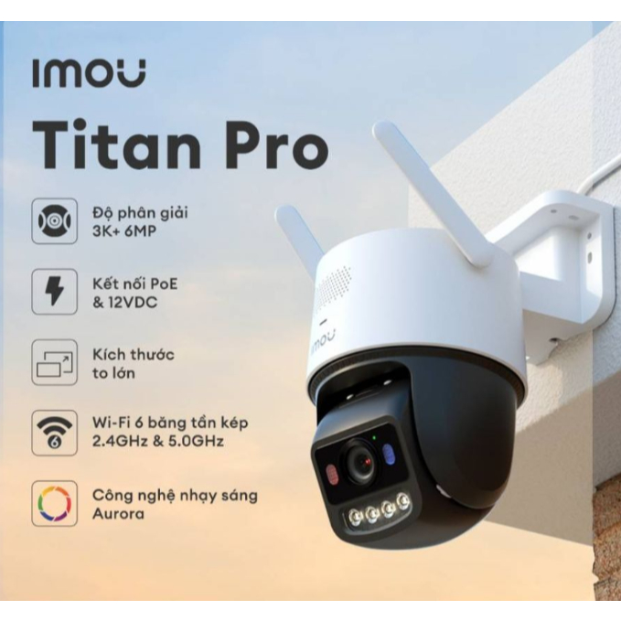 camera imou titan pro IPC-U7LP-6V0NE 6MP mẫu mới nhất, hình ảnh cực nét, chính hãng
