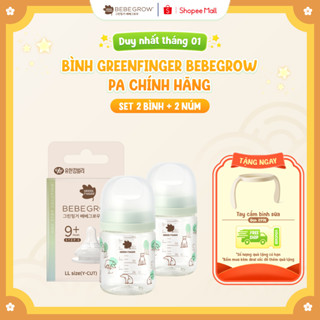   Combo 2 Bình PA + 2 Núm  Bình PA Greenfinger Bebegrow Pure Baby nhựa PA G850 khả năng chống UV cao cho bé bình sữa 