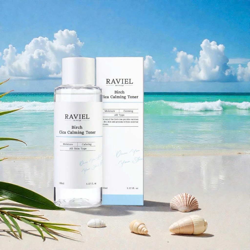 (Thanh lý) Nước hoa hồng Raviel Birch Cica Calming Toner - xanh
