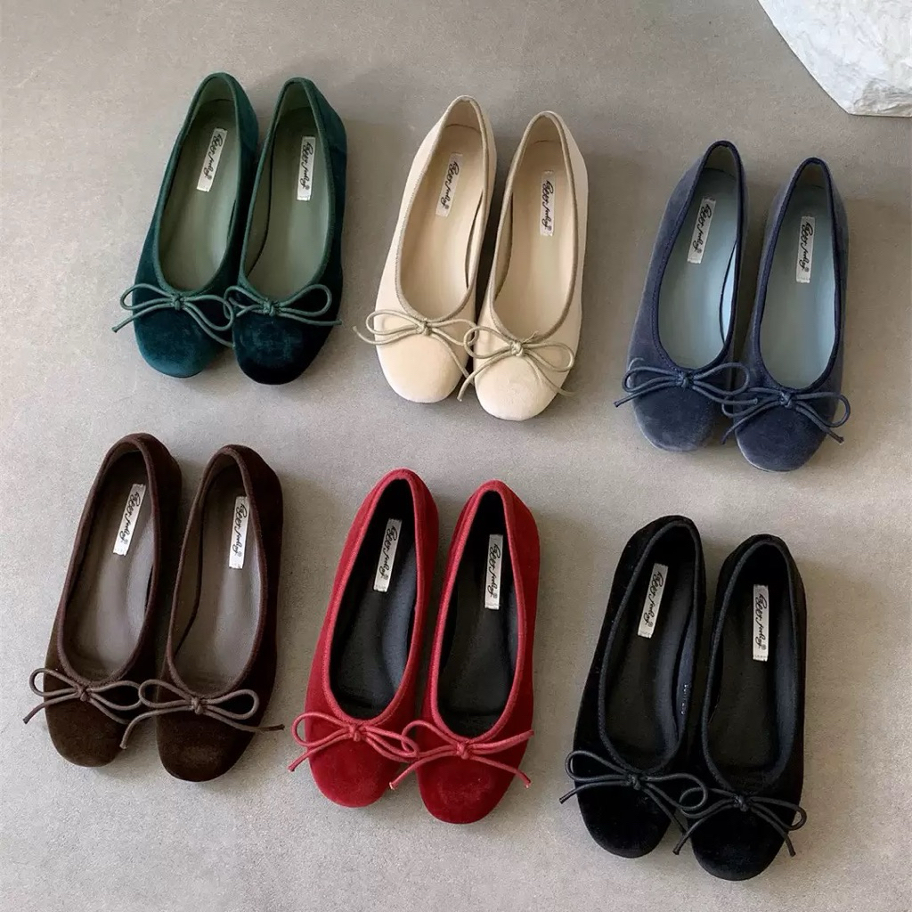 (SẴN ) Giày búp bê Happly Felling da nhung siêu sang ( fullbox hàng chuẩn H có ảnh thật )