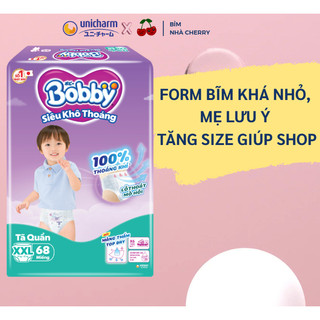  Tã Bỉm quần Bobby Ultra+ siêu khô thoáng Bobby mở một bên cho bé sơ sinh NB-S gạo non đủ size M96 L88 XL76 XXL70 cho bé 